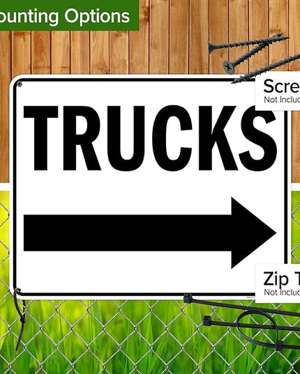 Trucks Right Sign, 24x30 Inches, Rust Free .063 Aluminum, Fade Resistant, Made in USA by My Sign Center