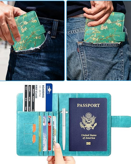 Passport Holder Cover, ACdream Protective Premium Leather RFID Blocking Wallet Travel Case for Passport/Credit Card/Air Ticket,