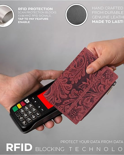 Oak Leathers Wallet For Women Full Grain Leather - Small RFID Coin Purse Credit Card & ID Holder for Ladies,Bifold Wallets for Teenager | Small, RFID, Coin Purse, for Ladies, for Teenager