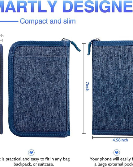Passport Holder for Travel, Women Rfid Blocking Passport Wallet, Travel Essentials Premium Wallets, Waterproof Passport Holders Bag for Men Traveling, Travel Document Organizer Credit Cards Case