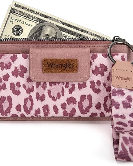 Montana West X Wrangler Wallet for Women Ladies Female Card Cases & Money Organizers Wristlet with Wallet Large Clutch with Coin Purse Smooth Zipper and Rfid Lining WG179-W013PK