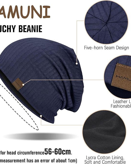 Slouchy Beanie for Men Women Soft Lightweight Running Beanie Hat Chemo Cap Skull Cap