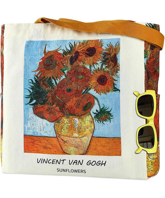 AUSVKAI Cute Canvas Tote Bag for Women, Reusable Designer Bags with Handles Pockets&Snaps for College Beach Everyday Grocery