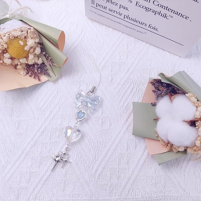 1-4PCS Cute Phone Charms Aesthetic Y2K Cell Phone Charms Strap Strawberry Butterfly Star PhoneCharm Y2K Accessories for Bag Keychain Airpods Camera Pendants Decor