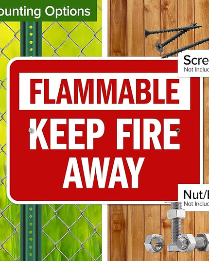 Flammable Keep Fire Away Sign, 18x24 Inches, Rust Free .063 Aluminum, Fade Resistant, Made in USA by My Sign Center