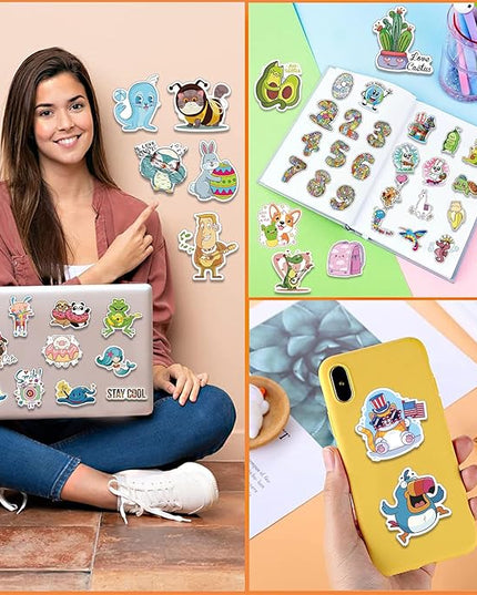 300 PCS Cute Stickers for Kids – Waterproof Vinyl Stickers for Water Bottles, Laptops & Scrapbooks | Fun School Supplies, Classroom Rewards & Teacher Prizes, Sticker Pack for Girls & Teens