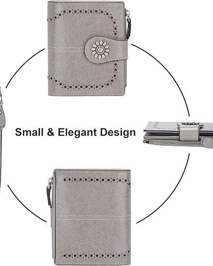 Lavemi Womens Leather Wallet Small Compact RFID Blocking Credit Card Case Purse with Zipper Pocket | Small, Compact, RFID Blocking, Zipper Pocket, Small, Compact