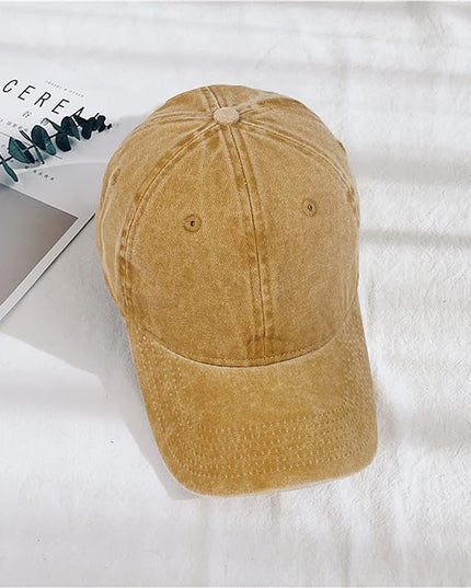 HH HOFNEN Men Women Washed Distressed Twill Cotton Baseball Cap Vintage Adjustable Dad Hat