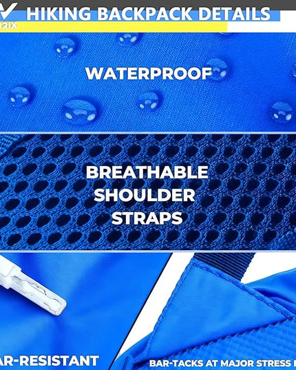 30L Commuter Backpack, Lightweight Laptop Camping Casual Daypacks, Waterproof Gym Travel School Bag Basic Backpack for Men Women-Blue