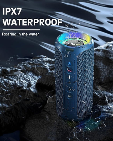 Ortizan Bluetooth Speaker, IPX7 Waterproof, Portable Speakers with HD Sound, Deep Bass, RGB Lights (Notice: X8 Pro Navy and X8 Pro Blue Cannot be paired via TWS Due to Different Bluetooth Versions)