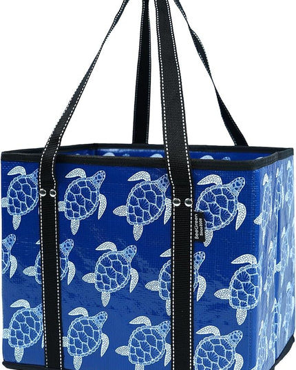 BeeGreen Large Waterproof Reusable Bags Christmas Heavy Duty Shopping Tote for Groceries Pool Gift with Webbing Handles