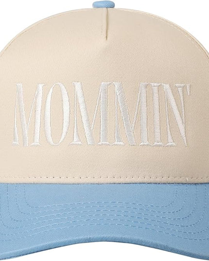 MIRMARU Two-Tone Vintage Canvas Trucker Hats for Men & Women, Adjustable Size Baseball Caps with Trendy Embroidered Design