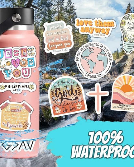 123 PCS Christian Bible Verse Stickers by Puraesla – Scripture Inspiring Journaling & Religious Study Decals for Water Bottles, Laptops, Notebooks – Vinyl Waterproof