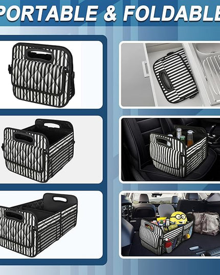 Deosk Car Trunk Organizer for SUVs, Cars and Trucks with 6 Big Pockets, Waterproof Polyester Storage Box