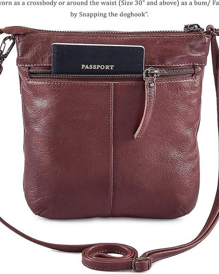 Crossbody Sling Bag for Women Small Real Leather Purse Vintage Travel Crossover Shoulder Bag Handmade