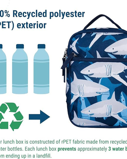 Wildkin ECO rPET Insulated Original Lunch Bag – Durable, Stylish, Ideal for School & Travel - Sharks
