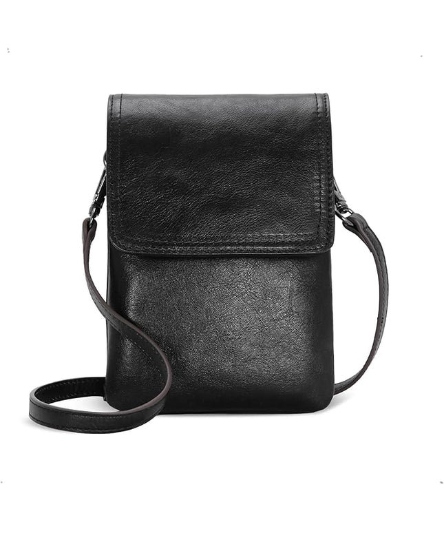 Iswee Leather Crossbody Bags for Women RFID Blocking Cell Phone Purse Small Anti-Theft Zippered with Card slots