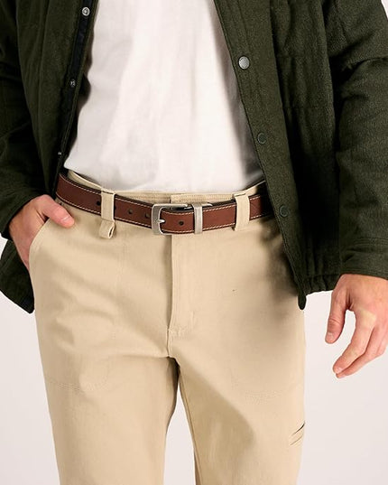 Columbia Men's 2-in-1 Reversible Casual Leather Belt for Versatile Everyday Style