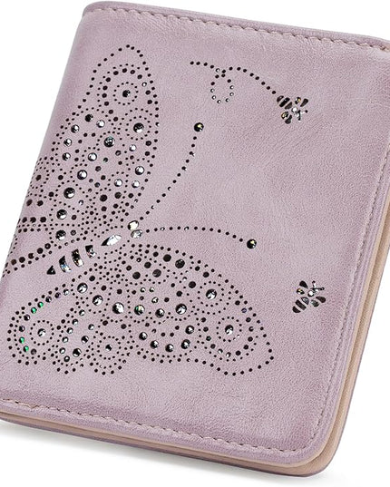 KITEVIUN Small RFID Wallet Women Ultra Thin Slim Womens Wallet Mini Compact Bifold Pocket Ladies Wallets for Women Purple
