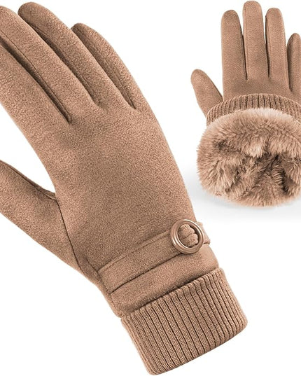 Cold Weather Womens Gloves, Winter Gloves for Women Thermal Warm Fleece Lined, Touchscreen Gloves for Christmas Gifts
