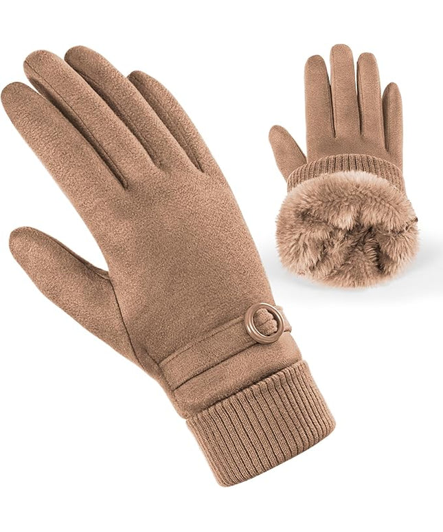 Cold Weather Womens Gloves, Winter Gloves for Women Thermal Warm Fleece Lined, Touchscreen Gloves for Christmas Gifts