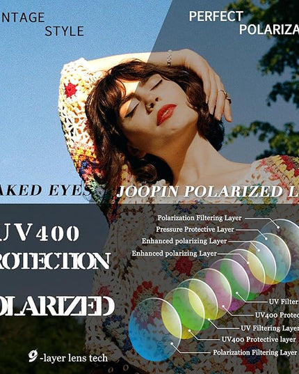 Joopin Polarized Cat Eye Sunglasses for Women Vintage Cateye Sun Glasses UV400 Protection