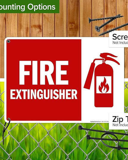 Fire Extinguisher Graphic Sign, 10x14 Inches, 55 mil thick HDPS (high density polystyrene), Made in USA by My Sign Center