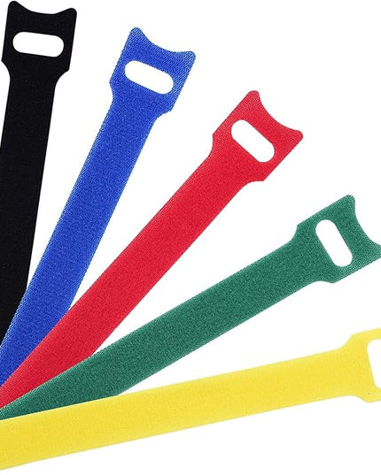 Cable Ties Reusable - 6 Inches Multi-Colour Adjustable Cord Straps Cord Ties for Cable Management Organizer, Multi-Purpose Reusable Hook and Loop for Home, Office and Garage (50)