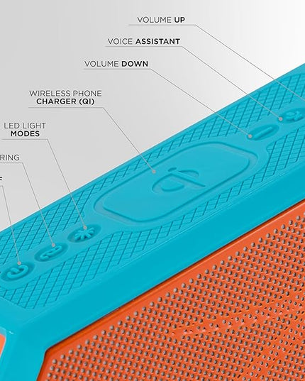 Altec Lansing - Portable Bluetooth Speaker HYDRABLAST 2.0, Waterproof IP67, 20W Output Power, Magnetic Bluetooth Speaker (Miami Dolphins)