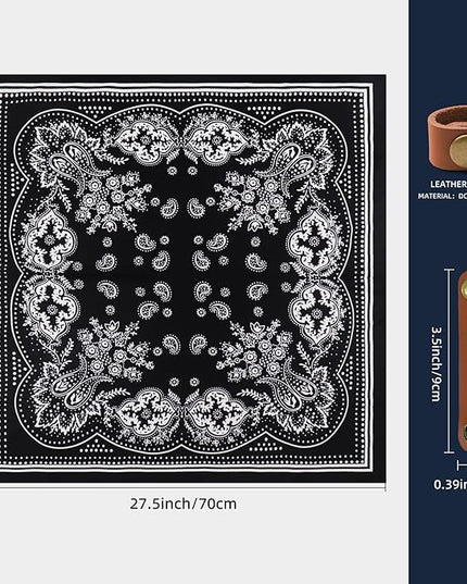 27.5 Inches Square Silk Feeling Neck Scarf for Men Necktie Silk Bandanas Pocket Square Cowboy Scarves