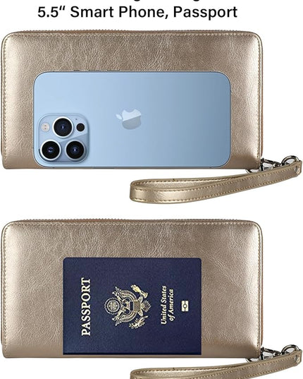 Lavemi Small Compact Women Wallet RFID Blocking Genuine Leather Bifold Purse with ID Windows