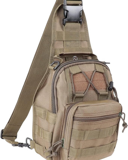 Qcute Tactical Backpack, Waterproof Military Cross-body Molle Sling Shoulder Backpack Chest Bag for Outdoor Every Day Carry