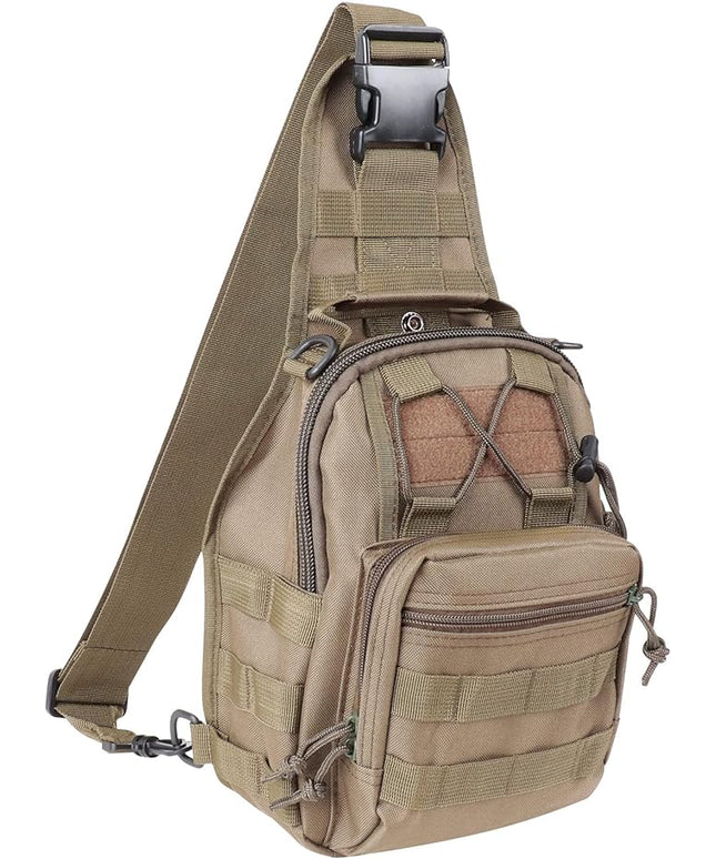 Qcute Tactical Backpack, Waterproof Military Cross-body Molle Sling Shoulder Backpack Chest Bag for Outdoor Every Day Carry