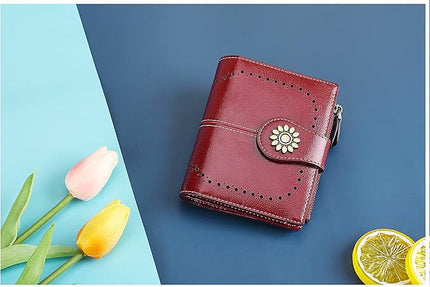 Lavemi Womens Leather Wallet Small Compact RFID Blocking Credit Card Case Purse with Zipper Pocket | Small, Compact, RFID Blocking, Zipper Pocket, Small, Compact