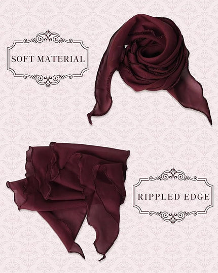 Chiffon Scarf for Women, Removable Flower Neck Scarf Light Soft Fashion Rose Scarves Versatile Headband or Hair Band