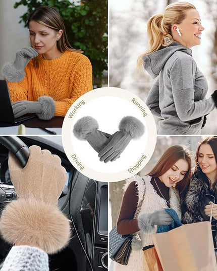 Clothirily Winter Gloves for Women, Touchscreen Texting Winter Gloves Women, Fleece Lined Warm Winter Glove for Cold Weather