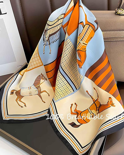100% Mulberry Silk Scarf for Women Hair Lightweight Square Neckerchief Wrap For Head Scarves 21"