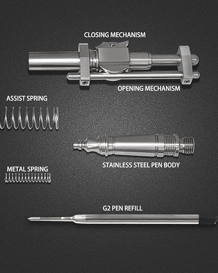 Dr. Metalleung Tactical Ballpoint Pen: Click Stainless Steel Retractable EDC Heavy Pen - Refillable, Designed for Smooth Office Writing & Gifts