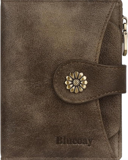 Blucoay Womens Wallet,RFID Blocking Wallet Women Soft Leather Bifold Wallets For Women Card Holder With Removable ID Window partridge