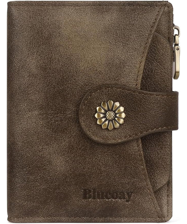 Blucoay Womens Wallet,RFID Blocking Wallet Women Soft Leather Bifold Wallets For Women Card Holder With Removable ID Window partridge