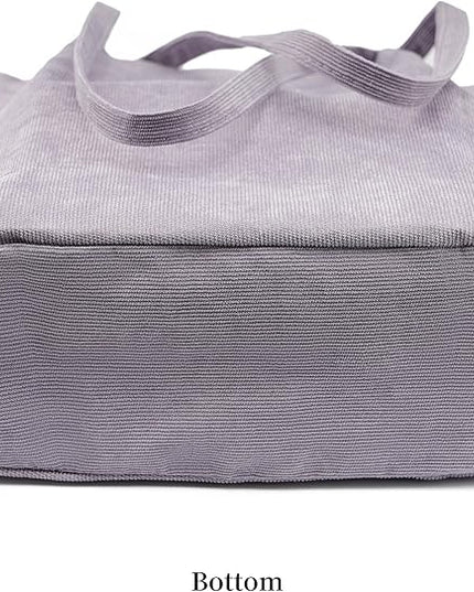 Corduroy Tote Bag Cute Tote Bags for Women Shoulder Bag with Inner Pocket for Work Beach Travel and Shopping Grocery