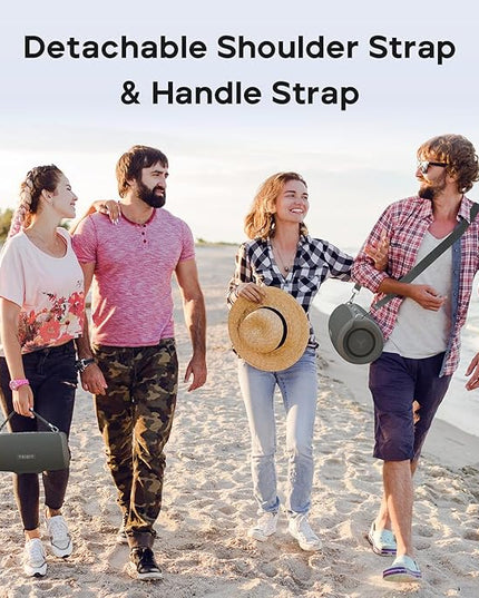 Tribit Portable Bluetooth Speaker StormBox Lava, 80W Loud Wireless Speaker, 24H Playtime, IP67 Waterproof, BT5.4, Custom EQ, XBass, Built-in Mic, TWS Pairing for Camping/Beach/Travel/Outdoor (Gray)