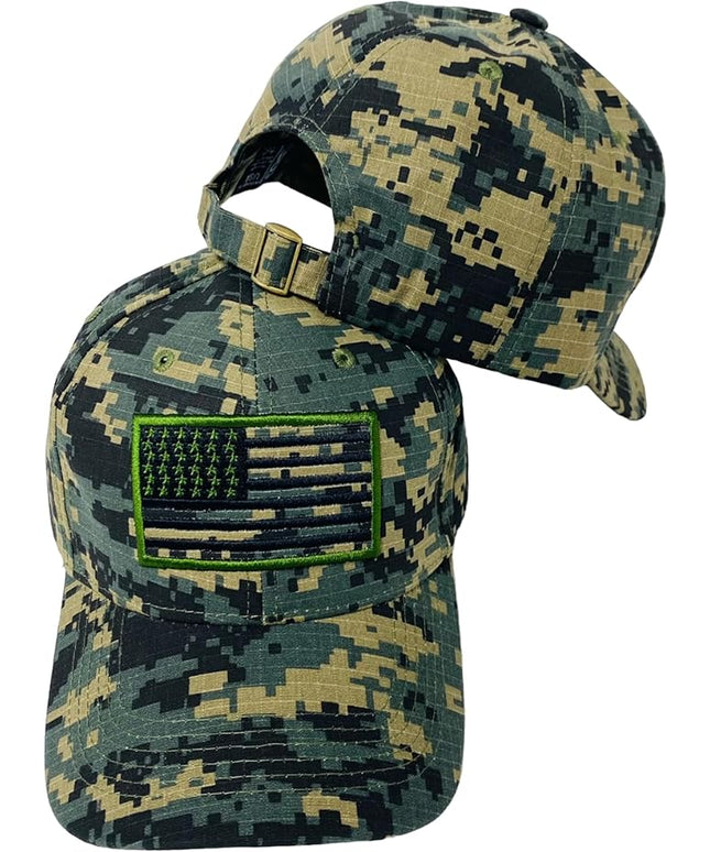 Roytrense Embroidered American Flag Unisex Baseball Cap (100% Cotton)