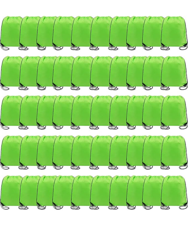 BeeGreen Drawstring Backpack Bags 20,30,50 Packs Reflective String Bags for Gym Sport Trip Cinch Sack DIY for Women Men