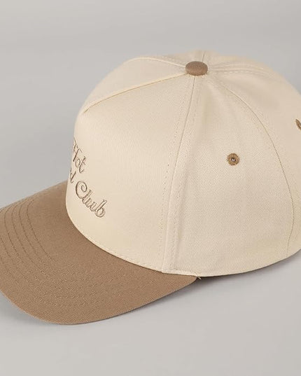 MIRMARU Two-Tone Vintage Canvas Trucker Hats for Men & Women, Adjustable Size Baseball Caps with Trendy Embroidered Design