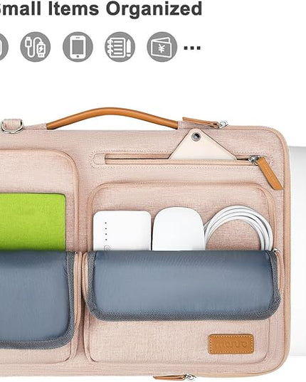 MOSISO 360 Protective Laptop Shoulder Bag,13 inch Computer Bags Compatible with MacBook Air M4 M3 M2 M1 2025-2018/Pro 13 2025-2016,Side Open Messenger Bag with 4 Zipper Pockets, Khaki