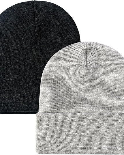 ZOORON 1&2 Pack Beanie for Men Women Slouchy Beanie Hats Winter Knit Caps Soft Ski Hat Unisex