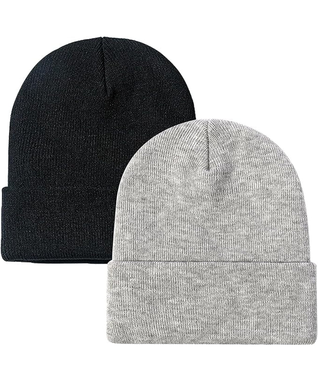 ZOORON 1&2 Pack Beanie for Men Women Slouchy Beanie Hats Winter Knit Caps Soft Ski Hat Unisex