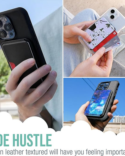 Smartish Wallet for MagSafe iPhones - Side Hustle - Vegan Leather Slim Detachable Magnetic Card Holder for Apple iPhone 17/16/15/14/13/12/13/12 Models - Custom Prints