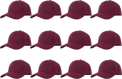 Gelante Plain Blank Baseball Caps Adjustable Back Strap Wholesale LOT 12 PC'S
